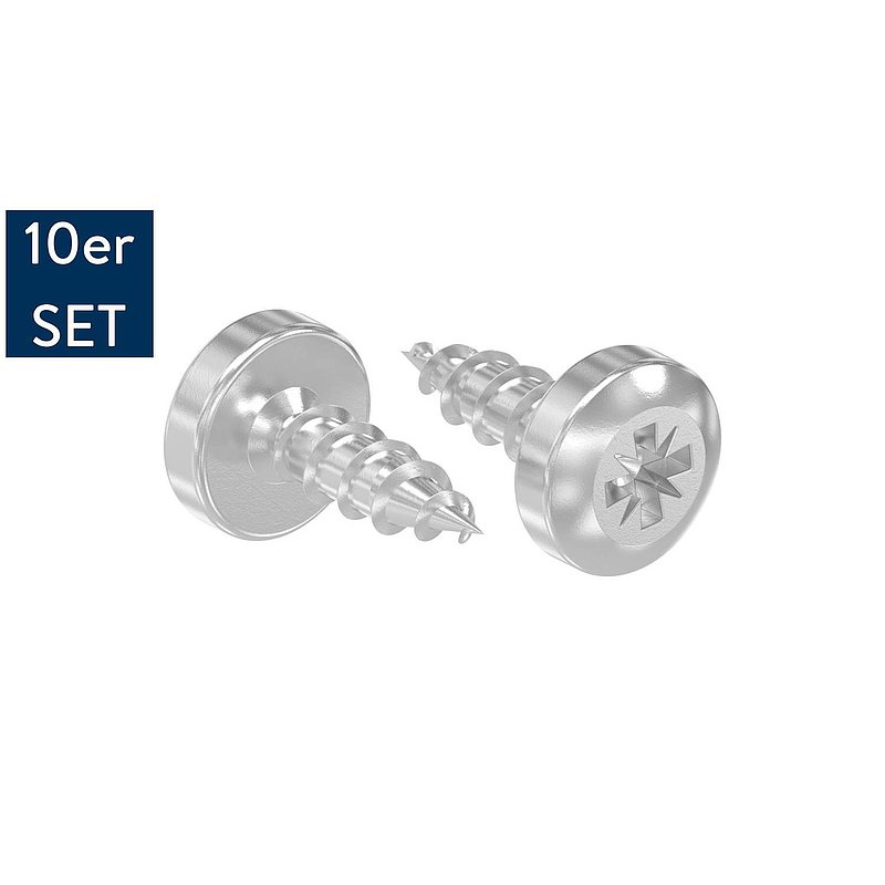 LUNORA® 10er Schrauben Set, zur Befestigung im Holz-Nutrohr 42,4mm
