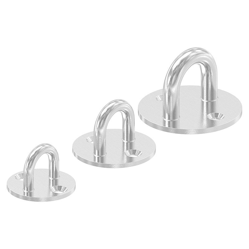 Oeillet de fixation avec plaque ronde V4A