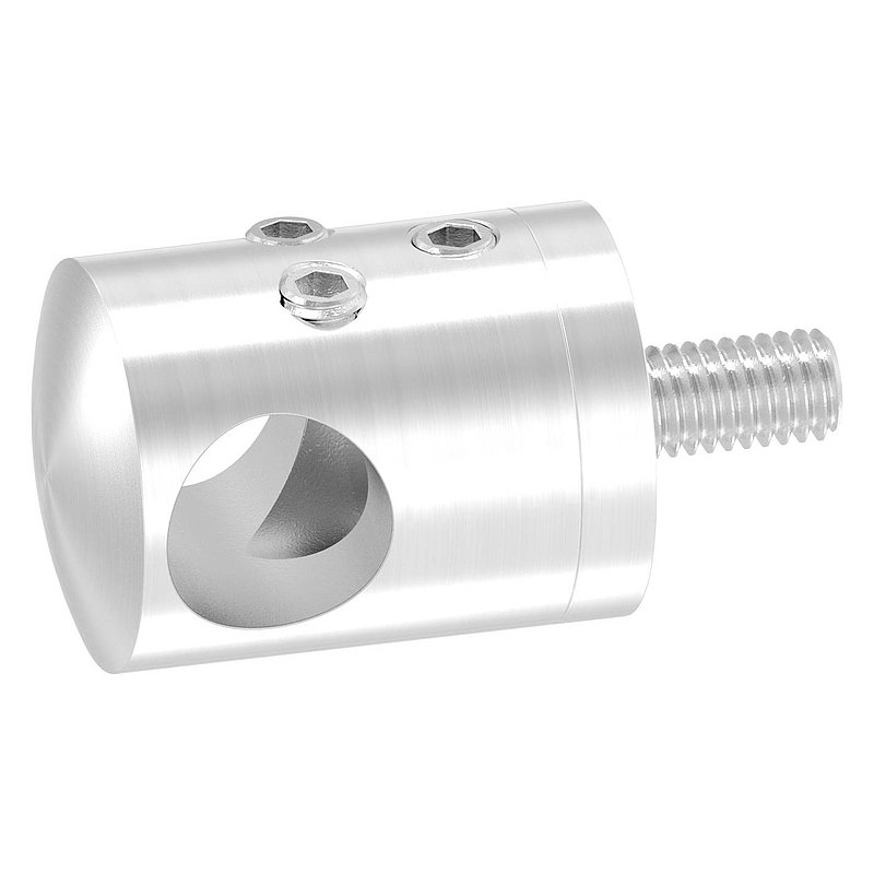 Querstabhalter zum Stoßen für geraden Anschluss, 12,2mm Bohrung, V2A