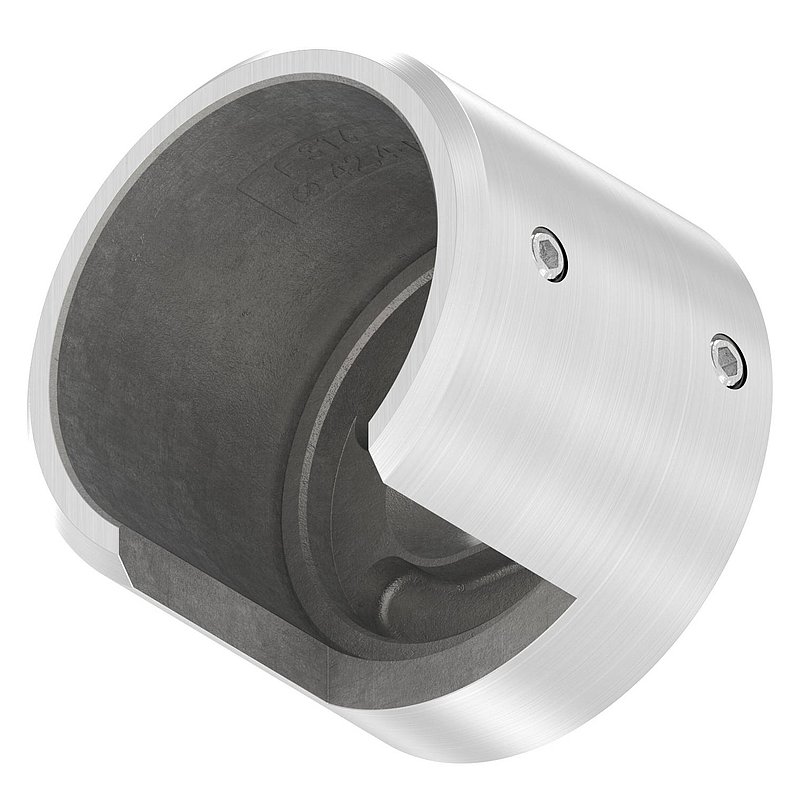 Wall mounting for slotted tube 42.4 mm, right, AISI316