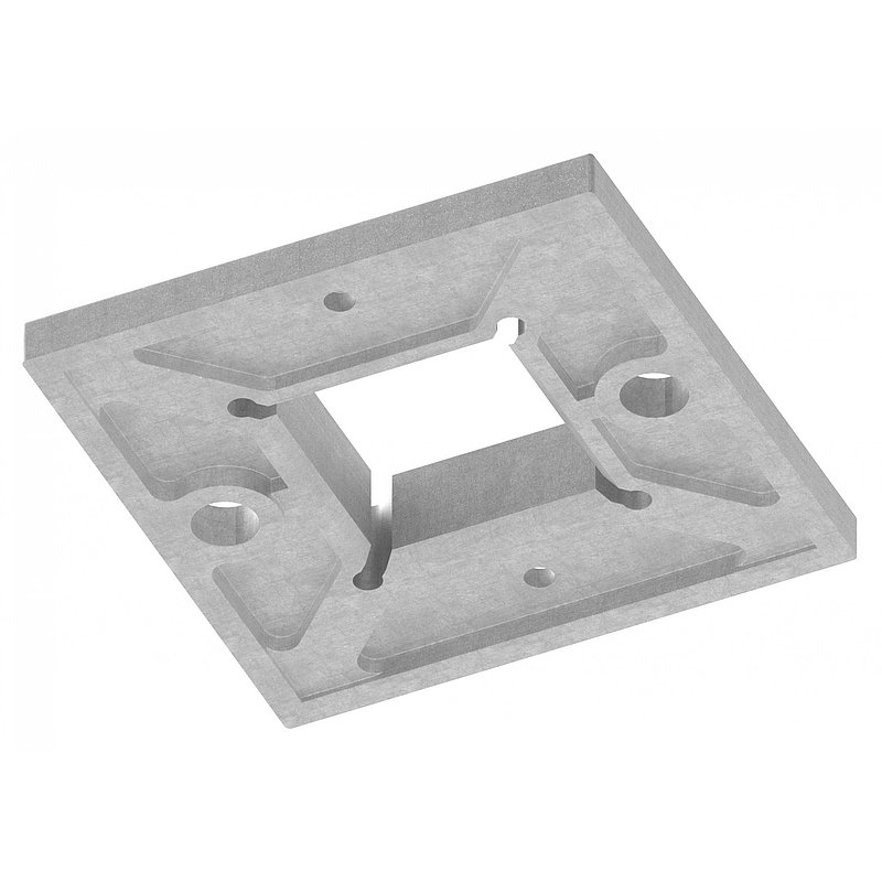 Wand- u. Bodenanker, 100x100x8mm, V2A