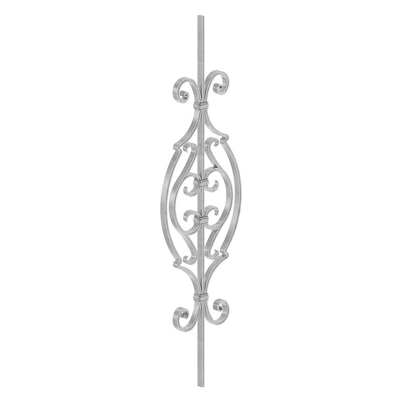 Barre d'ornement 16x8mm, rainurée, style baroque, H : 900mm