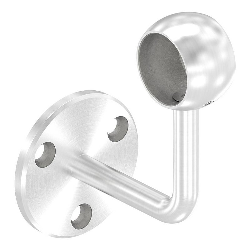 Handlaufhalter mit Kugelring für Rohr 33,7mm (Ronde und Bügel verschweißt), V2A