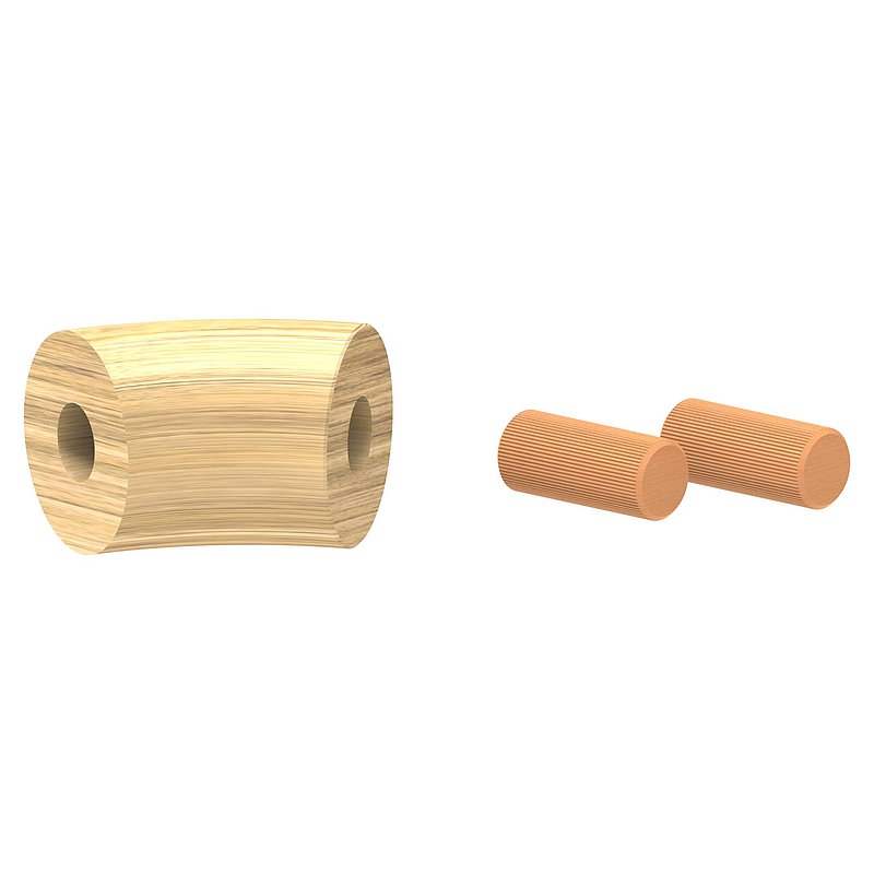 45° Bogen für Holzhandlauf Eiche, Ø 42,4mm