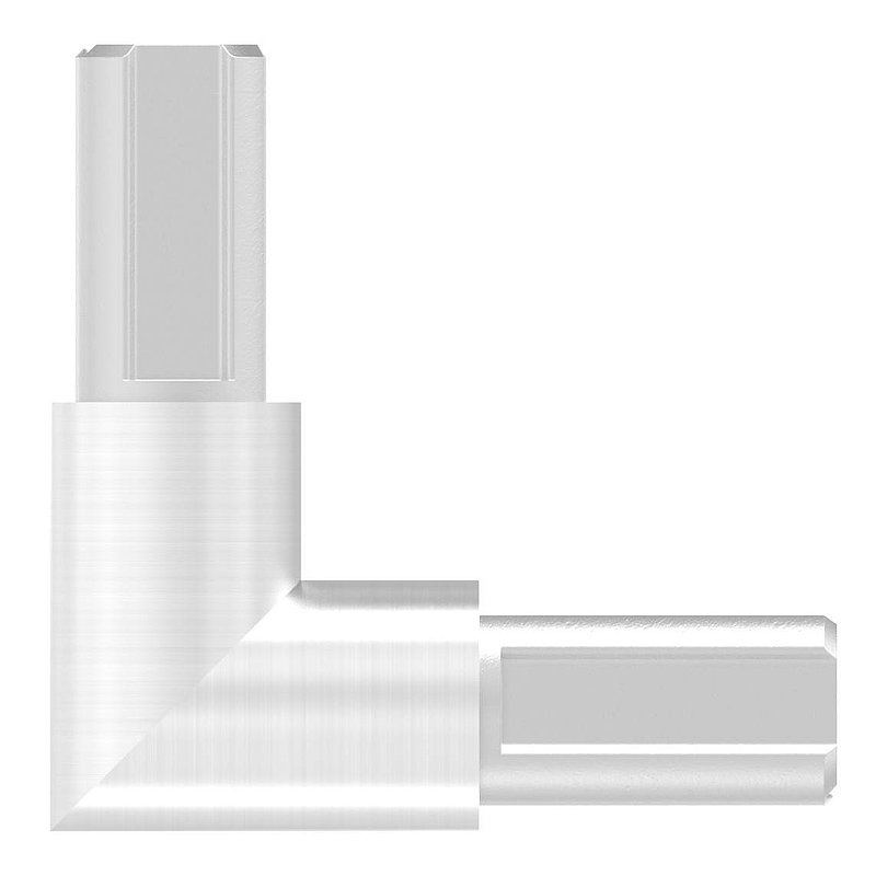 Corner connector for round clamping profile 18x1.25 mm, AISI304