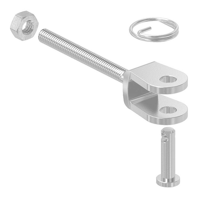 Fork terminal with external thread M4 right, AISI316