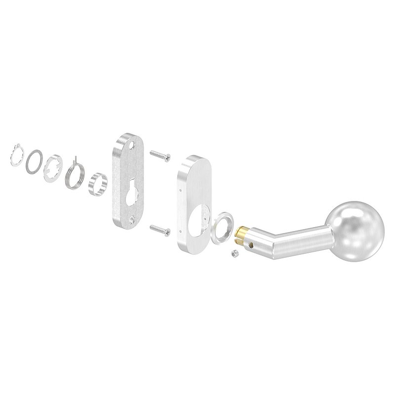 Drückerknopf, Ø 50mm, drehbar, V2A