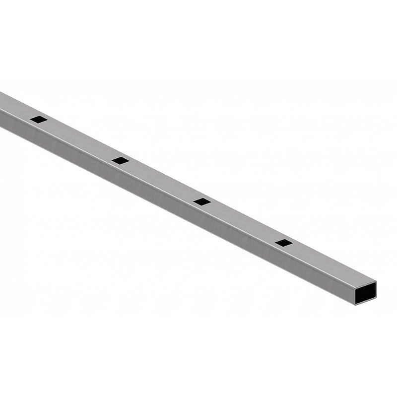 Rectangular tube S235JR, 30x20x2mm, perforated, L: 3000mm
