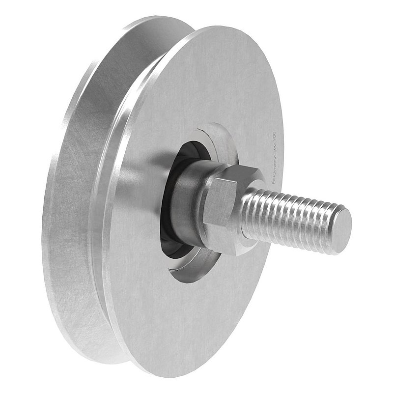 Schiebetorrolle Ø 80mm mit V-Rille, verzinkt, Tragkraft 200kg