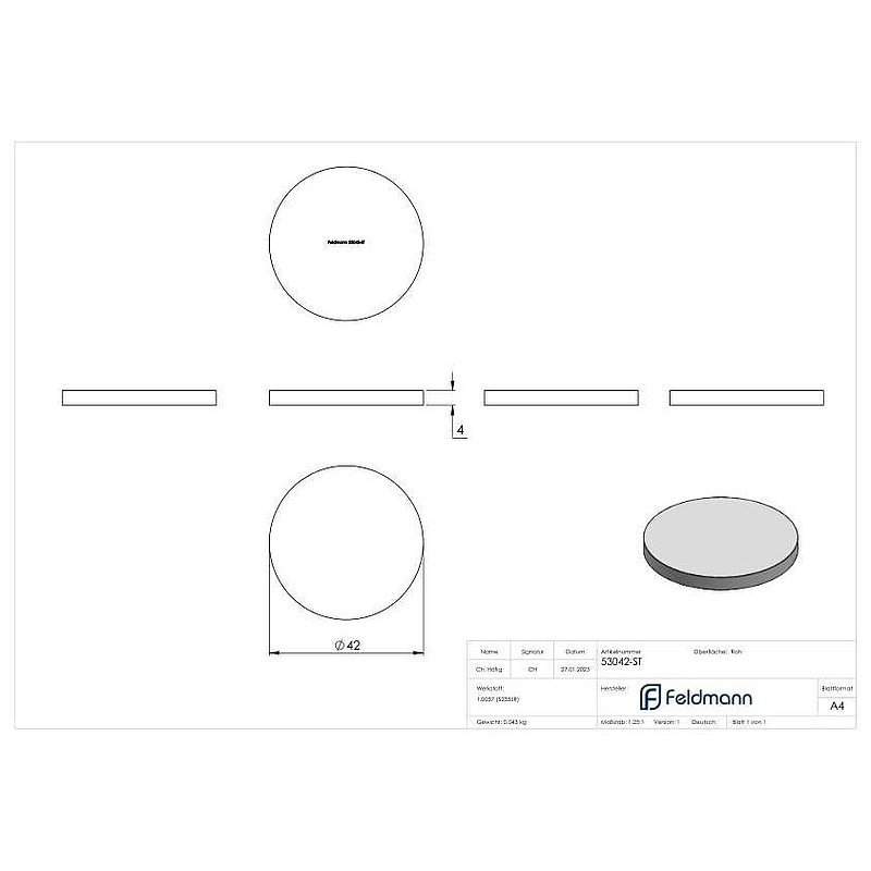 Ronde 42x4mm