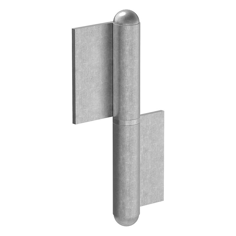 Weld-on hinge with fixed pin, right-hand version