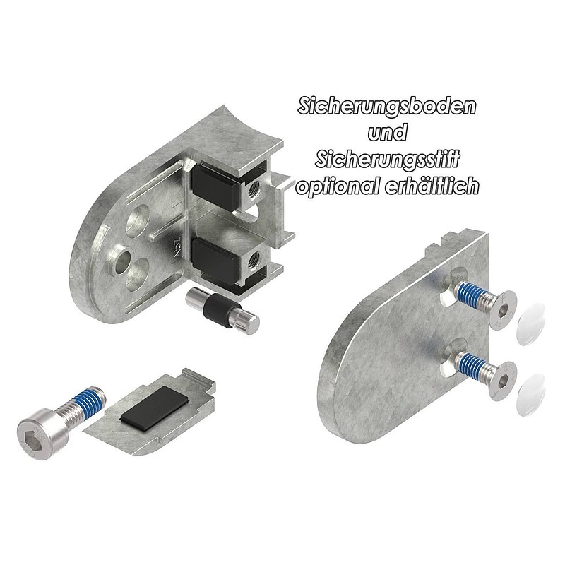 Glasklemme Mod. 38, Anschluss: 60,3mm, Zink roh