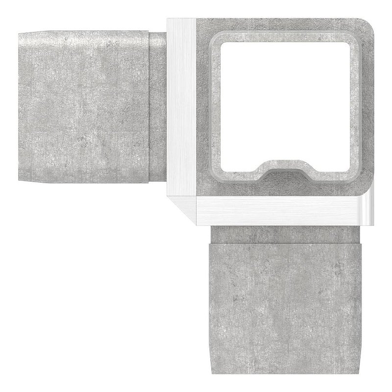 Raccord en T avec 4 sorties égales pour tube 30x30x2,0mm, V4A