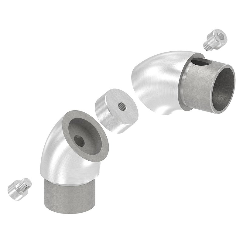 Rohrbogen 90°, verstellbar, für Rohr 42,4x3,0mm, V2A