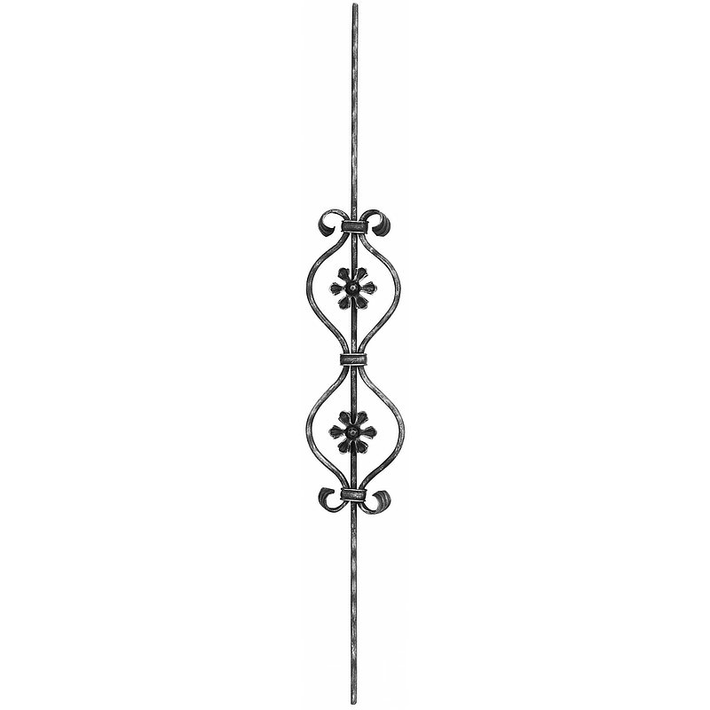 Zierstab 16x8mm, gehämmert, H: 900mm