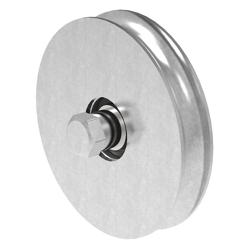 Schiebetorrolle mit rund. Rille