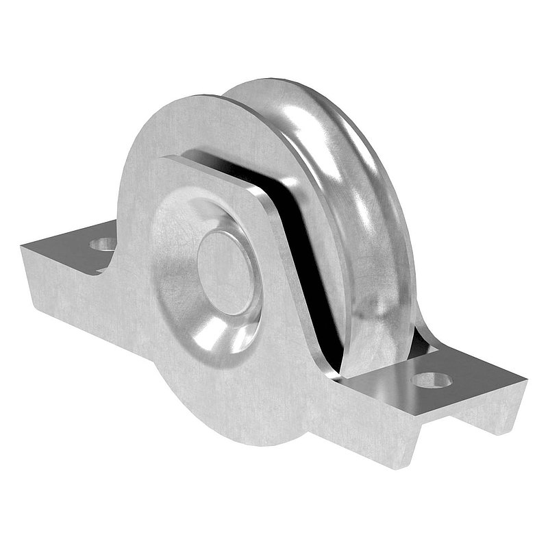 Schiebetorrolle 78mm mit Rundrille 15mm