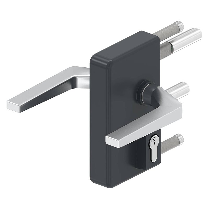 Gittertorschloss GTS 2 für Rohrstärke 60-80mm, Gehäuse RAL 7016
