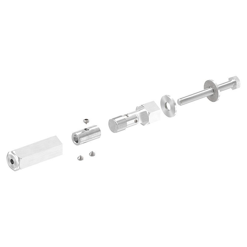Embout fileté à monter soi-même avec articulation, pour câble 5mm, V2A