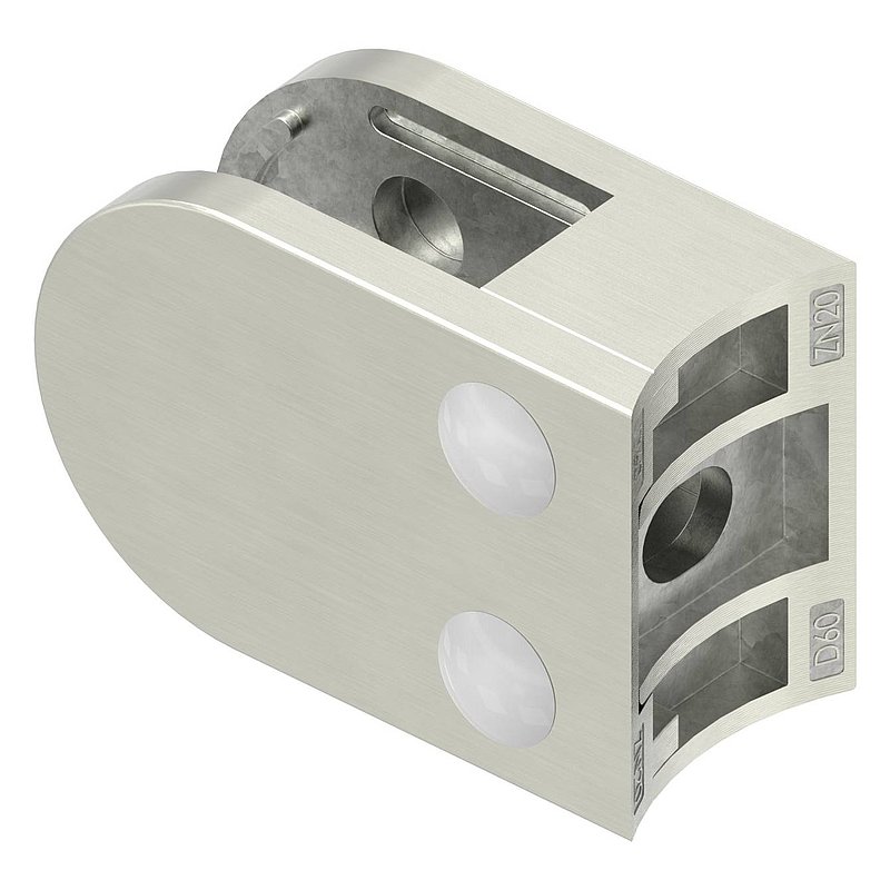 Glasklemme Mod. 38, Anschluss: 60,3mm, VA-Effekt
