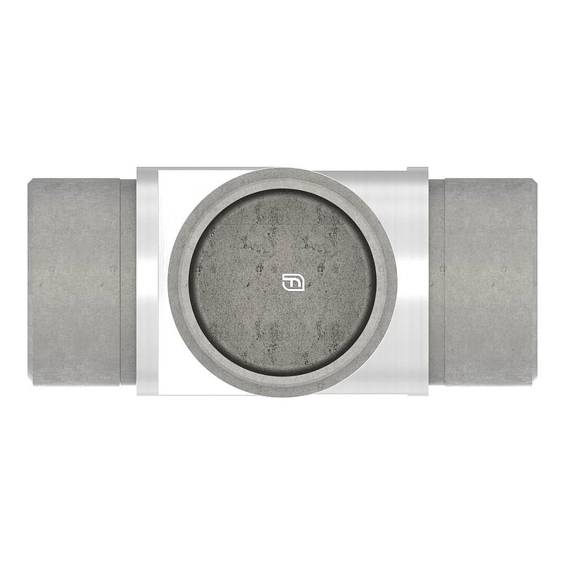 Rohrabschlussstopfen für Rohr 42,4x2,0mm, oben mit Gelenkstück, V2A