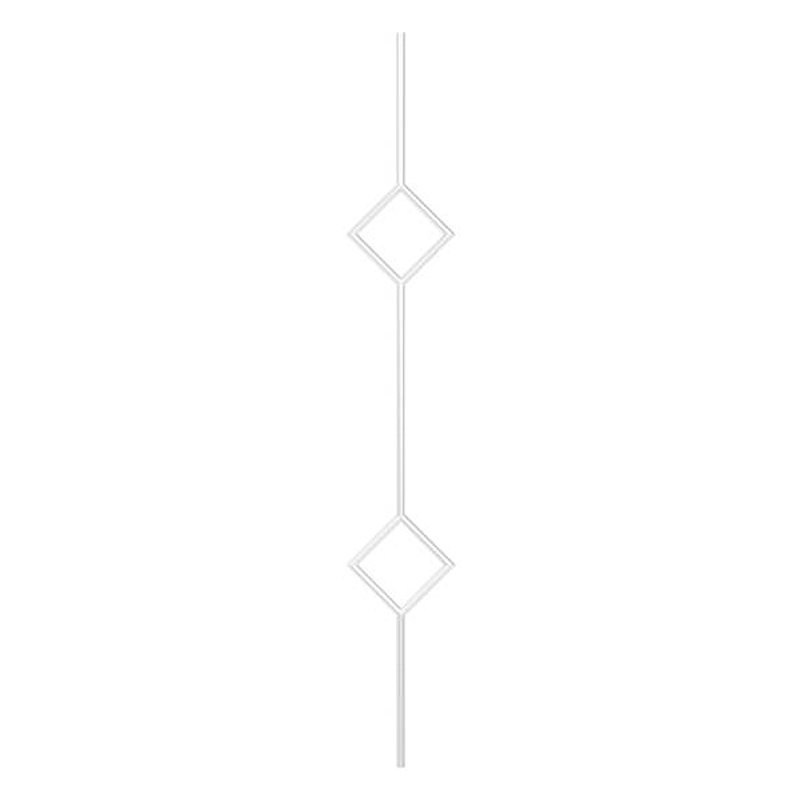 Decorative rod made of Ø 12mm, with 2x square, H: 1000mm, AISI304