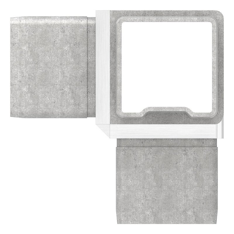 Raccord en T avec 4 sorties égales pour tube  40x40x2,0mm, V4A