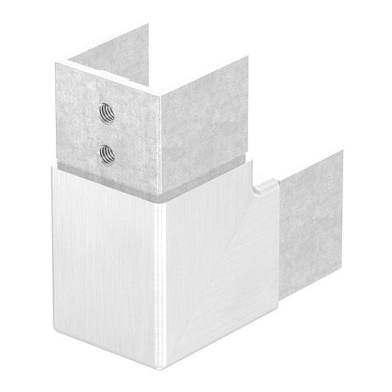 Eckbogen, vertikal, für Nutrohr 40x40mm, V4A