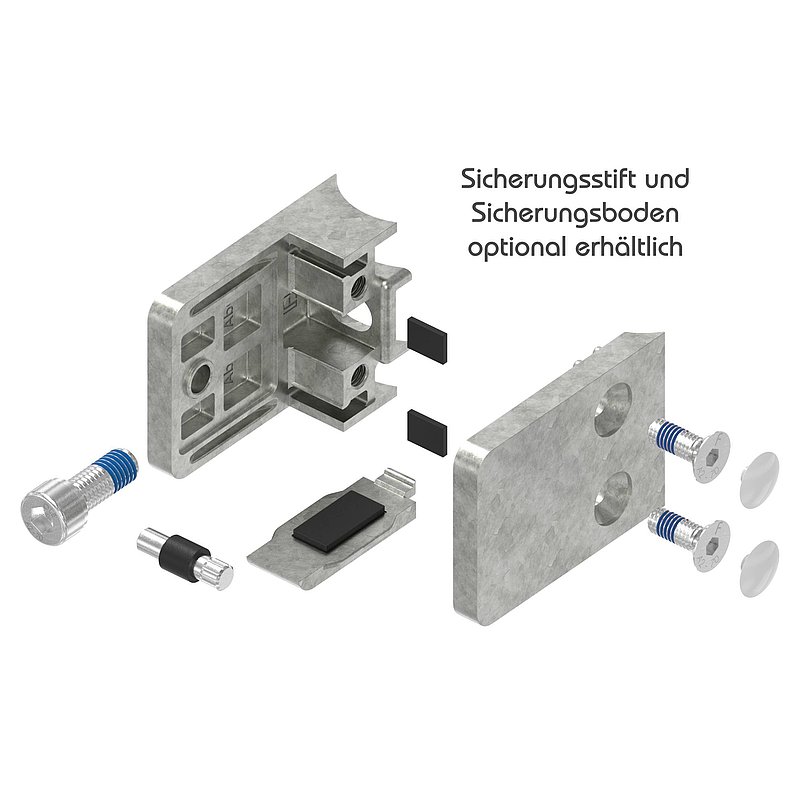 Glasklemme Mod. 36, Anschluss: 33,7mm, in Zink roh