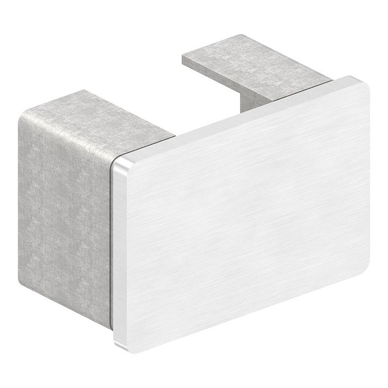 Endkappe, flach, Rechteck-Nutrohr 60x40x1,5mm, V2A