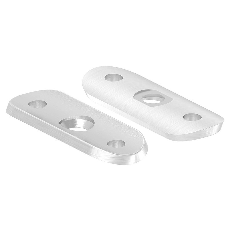Handrail connection plate, 48.3 mm, AISI316