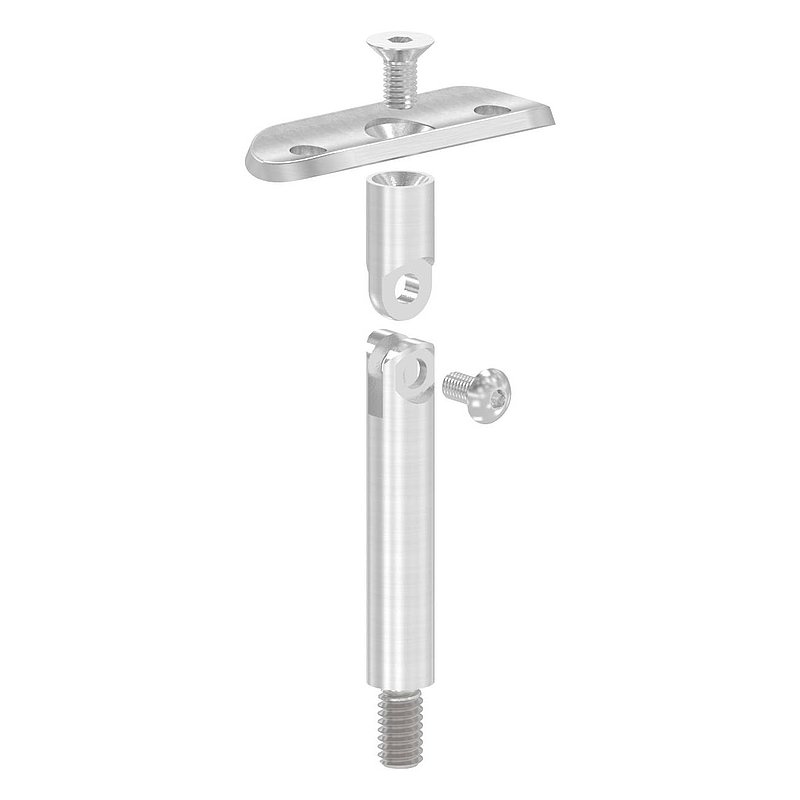 Gelenkstift Ø 12mm mit Handlaufanschlussplatte 42,4mm, V2A