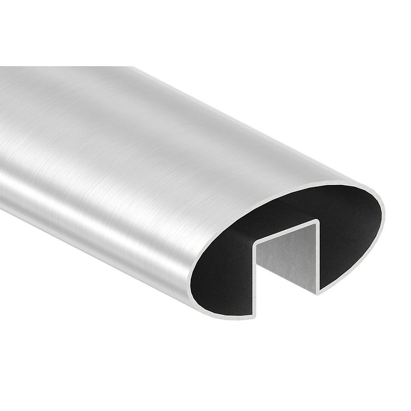 Tube ovale à fond de gorge, 80x40x1,5 mm, L: 3000mm, V2A