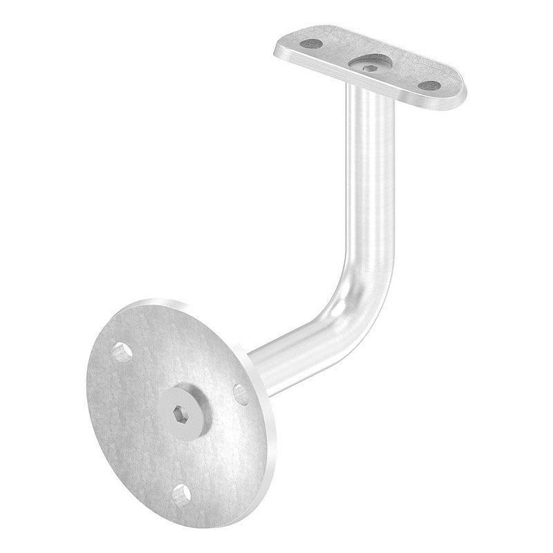 Support mural avec plaque de fixation pour main-courante de Ø 42,4mm, embase et étrier vissé, V2A
