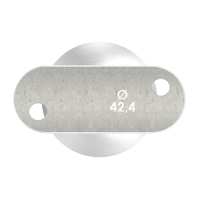 Rohrabschlussstopfen für Rohr 42,4x2,0mm, Handlaufanschlussplatte: 42,4mm, V4A