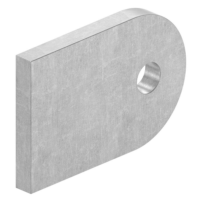 Weld-on bracket 60x40x6mm with round hole 9mm