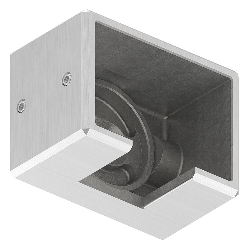 Wall mounting for grooved tube 60x40mm, left, AISI316