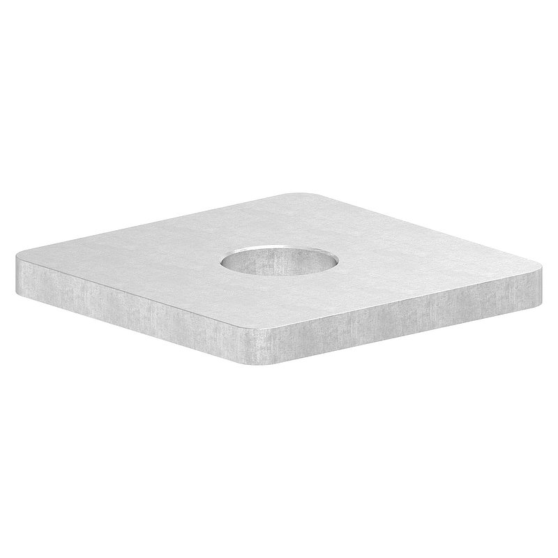Flachkappe 40 x 40 x 4,0mm mit Bohrung 12,1mm, Stahl roh