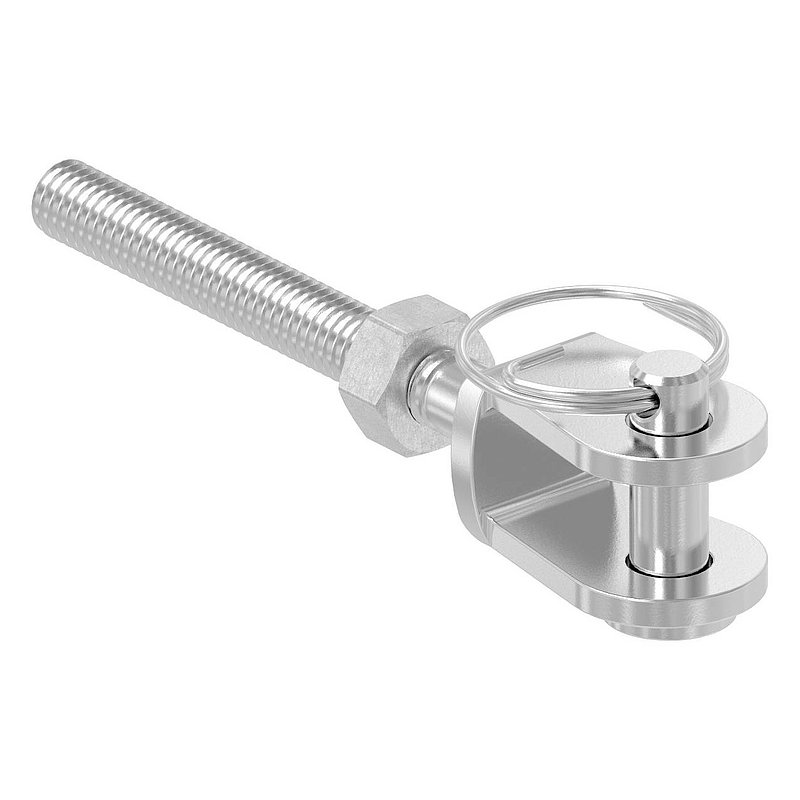 Fork terminal with external thread M6 left, AISI316