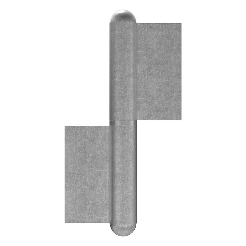 Weld-on hinge with fixed spigot, left-hand version