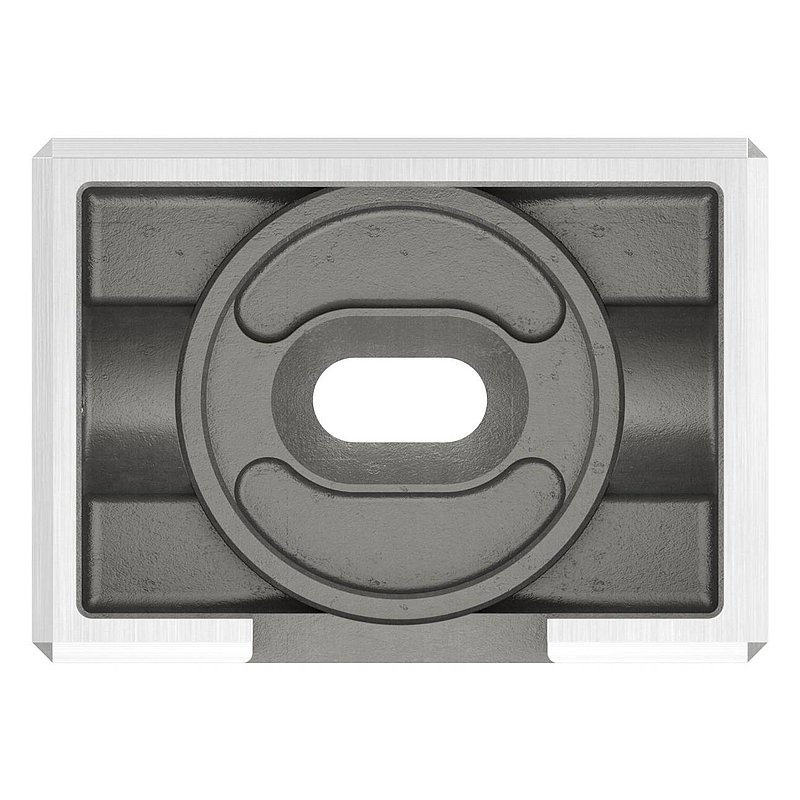 Wall mounting for grooved tube 60x40mm, left, AISI316