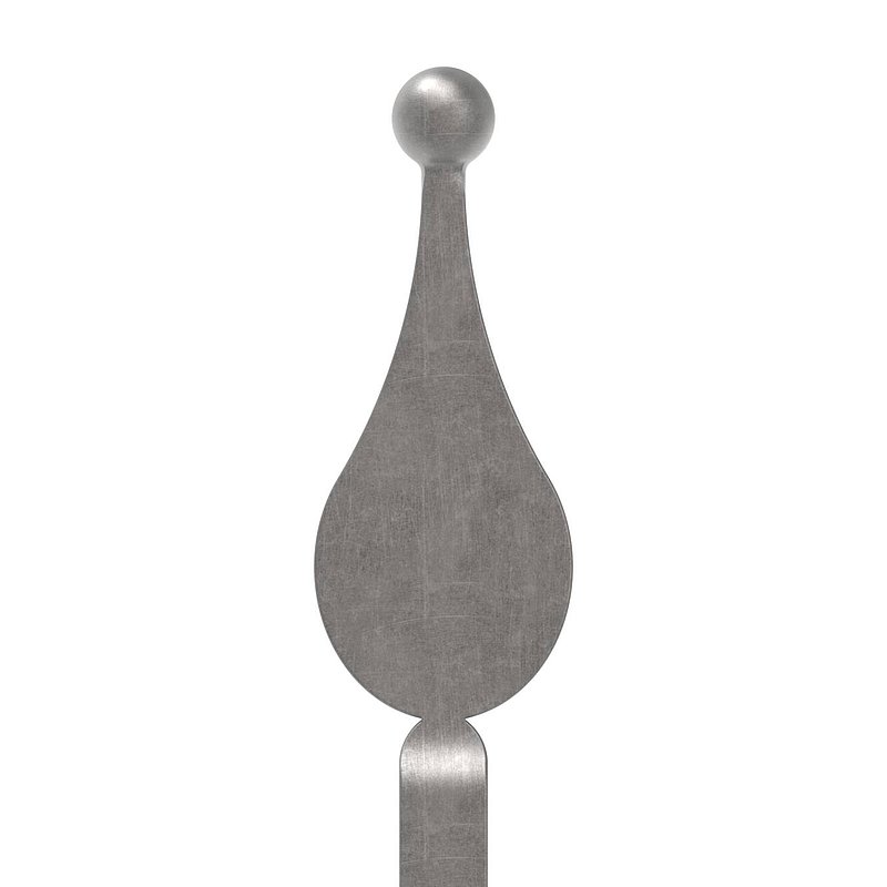 Barre de clôture 12x12mm, H : 1000mm, pointe et boule
