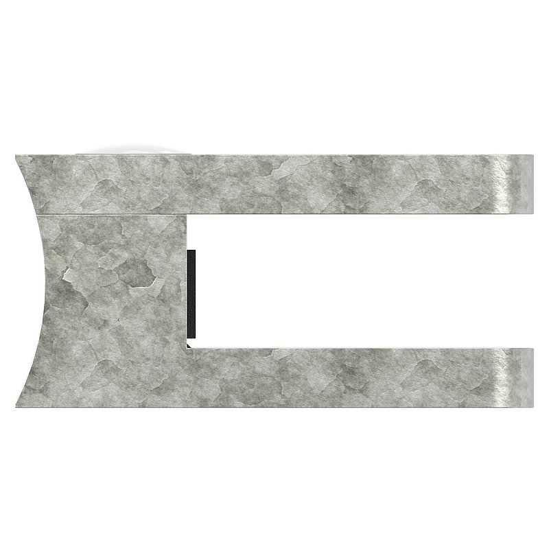 Glasklemme Mod. 36, Anschluss: 60,3mm, in Zink roh