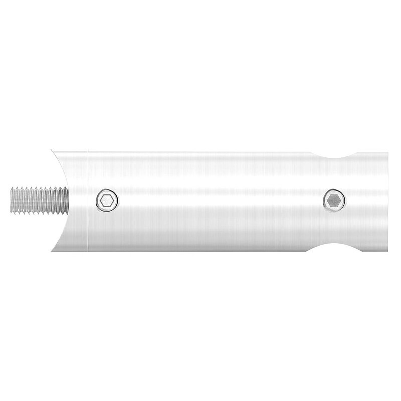 Querstabhalter verlängert, mit Durchgangsbohrung für 33,7mm Rohr, 12,2mm Bohrung, V2A