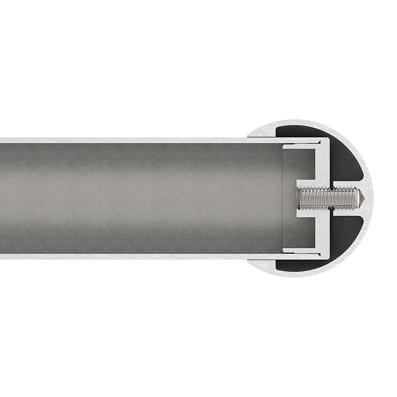 Pipe end ball hollow for 42.4 mm tube, with M8