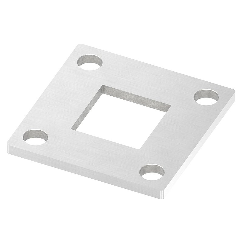 Ankerplatte, 92x92x6mm, mit Längsschliff, V2A