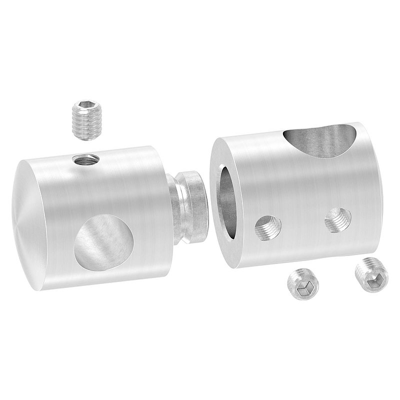 Double Cross bar holder with 12.2 and 10.2 mm bore, AISI304
