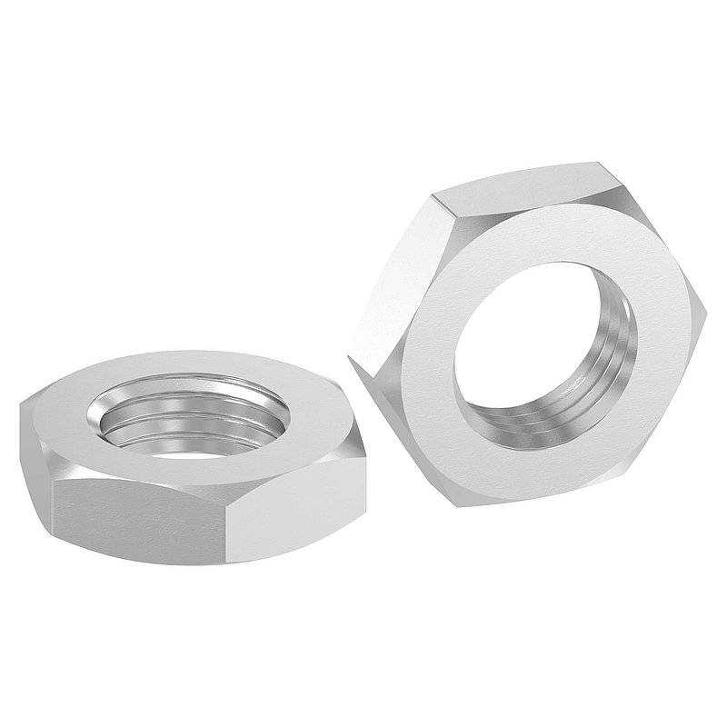 Hexagon nut M24, flat shape, AISI304