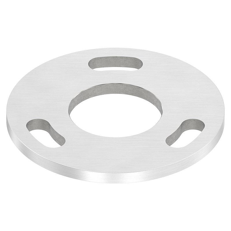 Ankerplatte Ø 100x6mm, mit Längsschliff, V2A