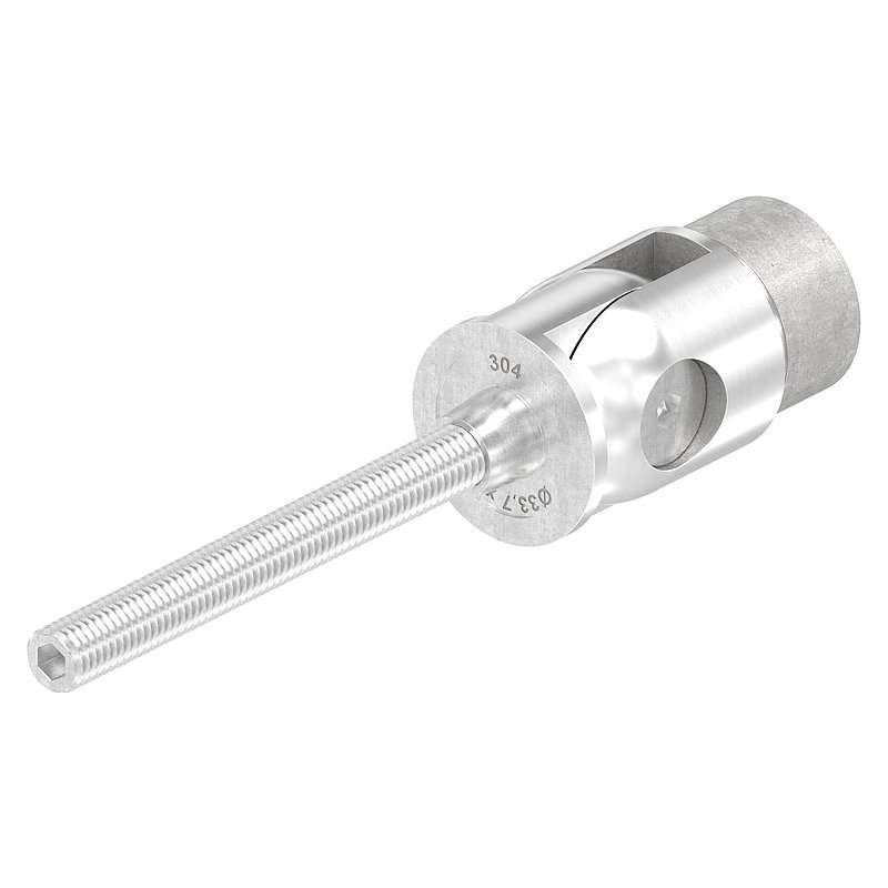 Wandhalter mit Gelenk zum Einbetonieren für Rohr 33,7x2,0mm, V2A